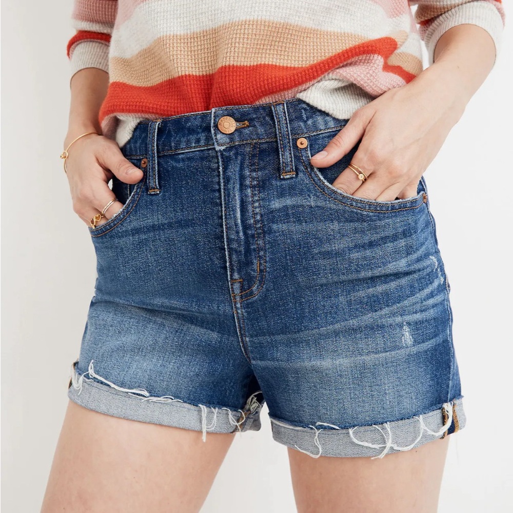 Madewell High-Rise Denim Jean Shorts Cutoff 100% Cotton Boyfriend